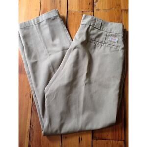 Dickies Men's Flat Front Khaki Chinos Work Pants 36x30 36